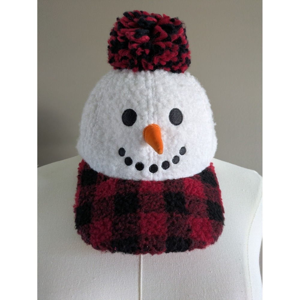 Holiday Time Snowman Sherpa Festive Christmas Party Baseball Cap Hat Adult